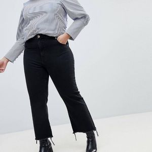 ASOS Design Curve cropped flare jeans in black